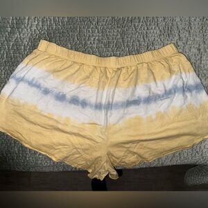 Aerie Yellow and Blue Tie Dye Pajama Short